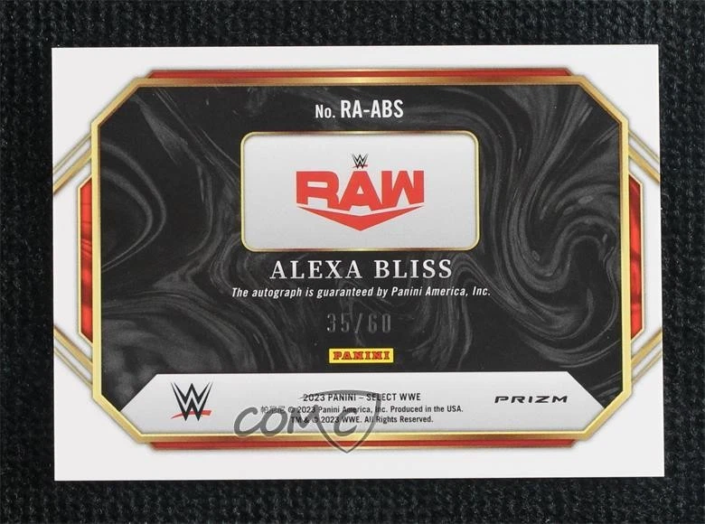 2023 Panini Select WWE Ringside Action Signatures Red Prizm /60 Alexa Bliss Auto - Image 2 of 2