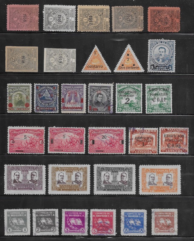 31 Salvador Stamps from Quality Old Antique Album
