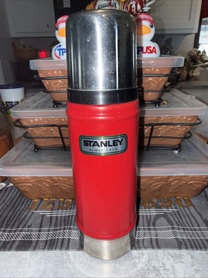 Vintage Stanley Aladdin Thermos Red 16oz Vacuum Bottle Insulated Cup 0.5L