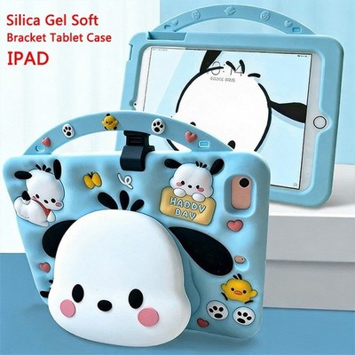 Pochacco Silica Gel Soft Add Lanyard Bracket TabletCase For Apple iPad mini12345