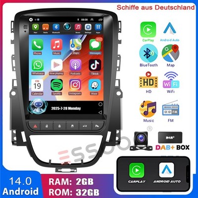 DAB+ Carplay 2+32G Android14 Autoradio KAM Für Opel Astra J Buick EXCELLE Verano