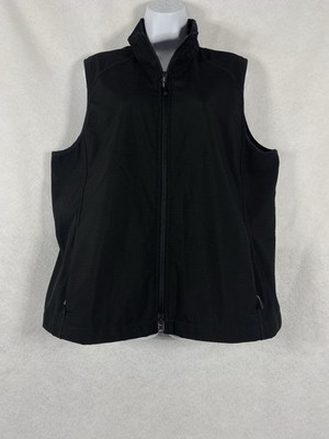 Lands End Vest  Women s XL Black Oeko-Tex 100 Full Zip Quilted Futter Lining EUC
