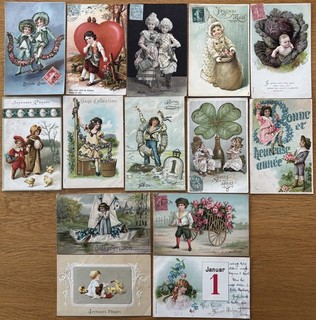 Petit lot de 14 x CPA gaufrées années 1900: LES ENFANTS
