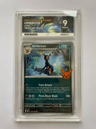 Pokemon TCG Umbreon 130/197 - Obsidian Flames Stamped Trick Or Treat ACE 9