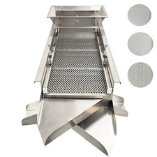 3 Layers Linear Vibrating Screen Sifter Double Motors 110V w/ 8mm 6mm 3mm Sieve