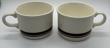 Vintage MCM Cream Ceramic Diner-esque Coffee Cups Made in USA, set of 2