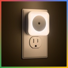 LED Night Light 6 Pack Auto On Off Sensor Daylight White Plug in Wall
