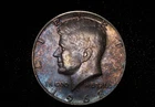 1969 Kennedy Half Dollar BU 40% Silver and Amazing One-Of-A-Kind Toning! WOW!