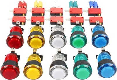 10X New 12V LED Lit Arcade Push Buttons with Micro Switch for Jamma Mame Games P