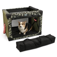 Yoken Soft Dog Crate Portable Folding Cage w/Carrying Bag Green Camo 37"