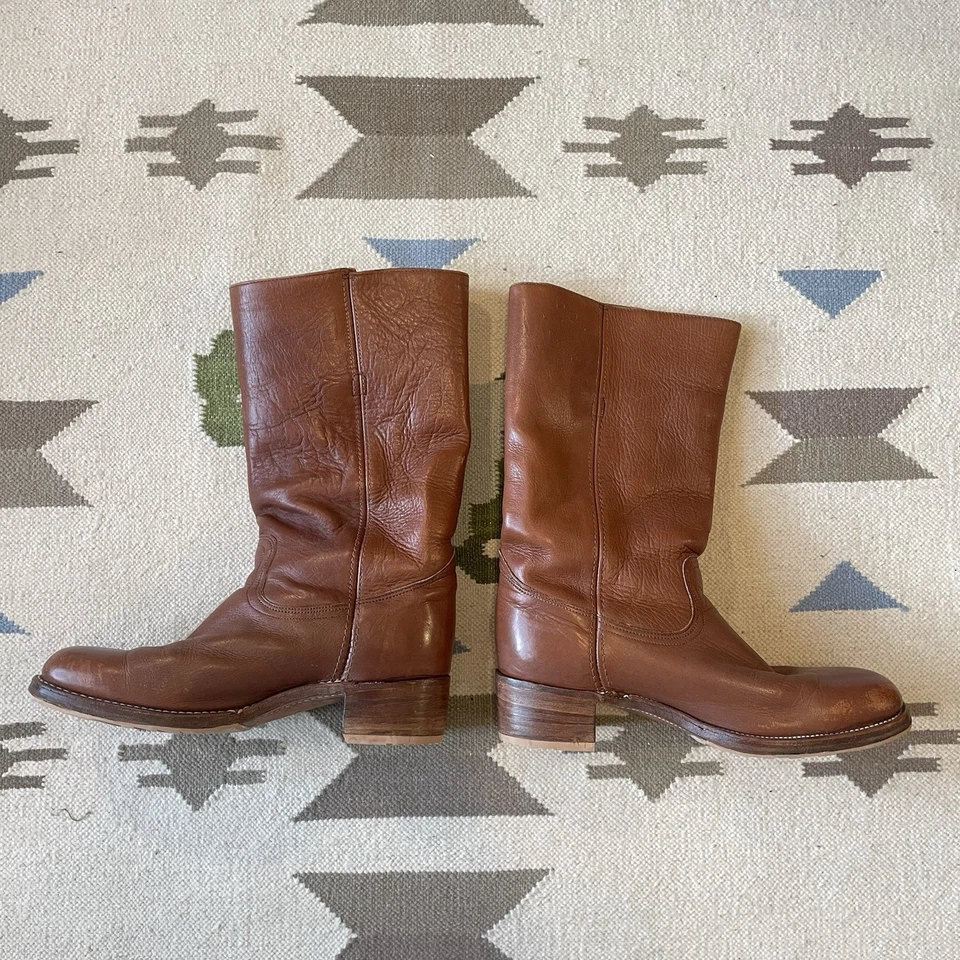 Botas Campus Frye 13 D Marrón Puntera Cuadrada Años 60 De Colección Hechas en EE. UU. Foto 2 de 4
