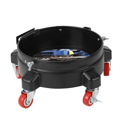 12-inch Heavy Duty Plastic Garage Bucket Dolly, 5 Wheel with Lockable Casters