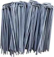 6 Inches Heavy Duty Galvanized Steel Garden Stakes Staples Securing Pegs NEW