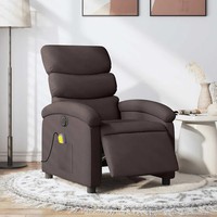 Massagesessel Elektrisch Dunkelbraun Stoff Relaxsessel Mit Shiatsu Funktion