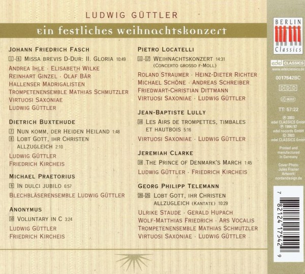 Johann Friedrich Fasch (1688-1758): Ludwig GüTtler - Ein Festliches Weihnachtsk-image