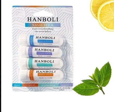 Naseninhalator Set 4 tlg   Aroma Sticks Minze, Winterminze, Tropical, Lavendel