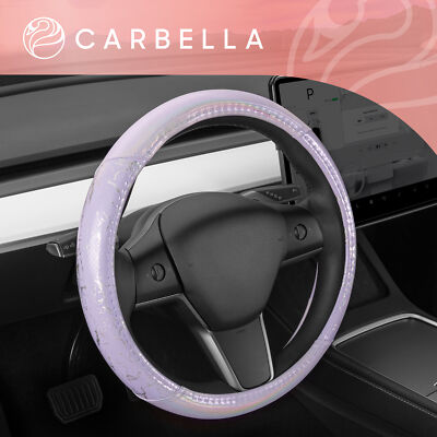 Purple Car Steering Wheel Cover Protector for Women Holographic Glitter Crackle