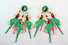 Lunch at the Ritz Earrings POLLY WANNA Parrots Retired Statement Pierced