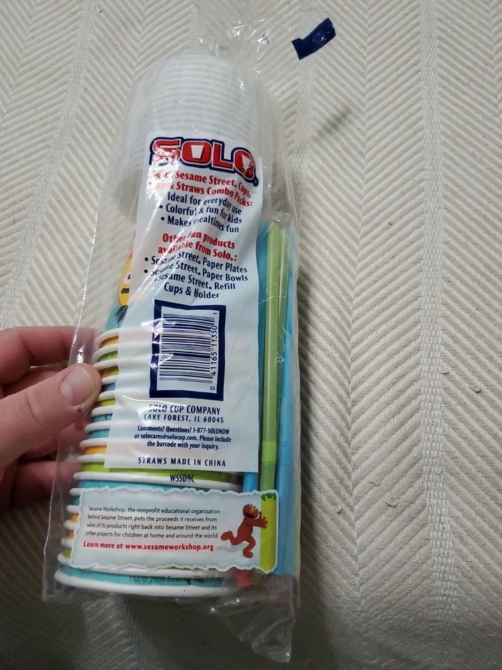 Paquete combinado de 16 tazas tapas pajitas Bert Earnie Big Bird vintage de Plaza Sésamo solo Foto 4 de 4