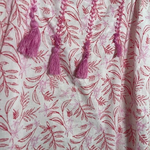 Old Navy Tank Top Girl's Medium Pink Sleeveless Boho Tassel Shirt Colorful - Picture 6 of 8