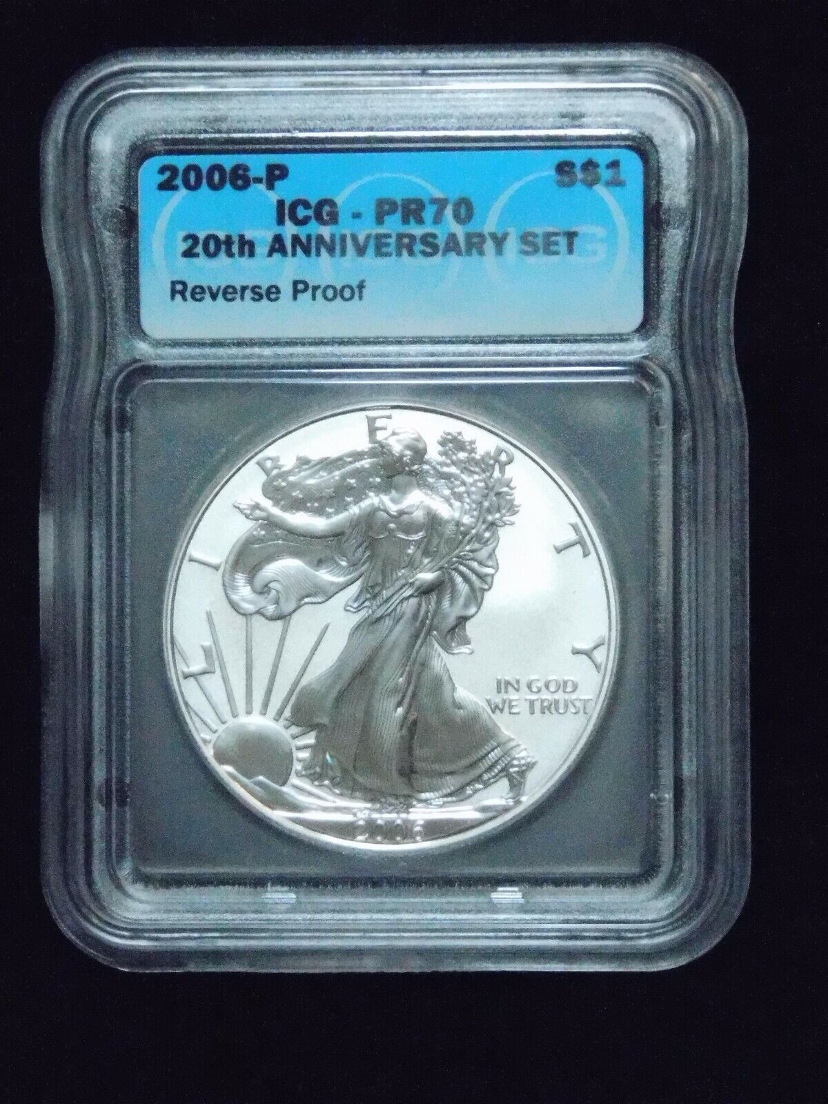2006-P $1 American Silver Eagle - 20th Anniversary Set - Reverse