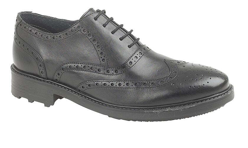 SAOLA Brogue Oxford uomo ROAMERS pelle nera 5 occhielli suola TPR