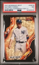 2021 BOWMAN'S BEST GLEYBER TORRES #HW-18 HEATWAVE DIE-CUT SUPERFRACTOR 1/1 PSA 7