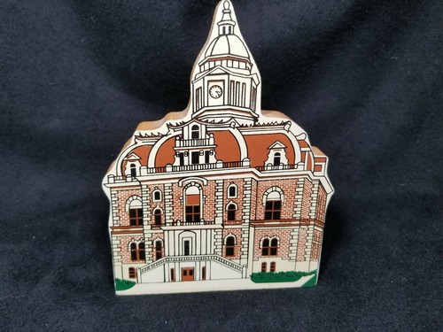 Vintage Wood Block Building Figurine Richland County Court House Mansfield Ohio - 第 1/3 張圖片