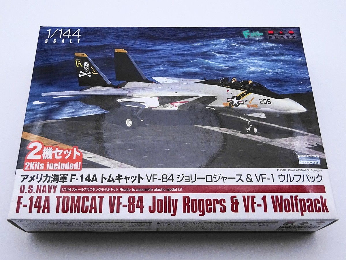 1/144 PLATZ PF-66 F-14A TOMCAT VF-84 Jolly Rogers 2 kits and decal