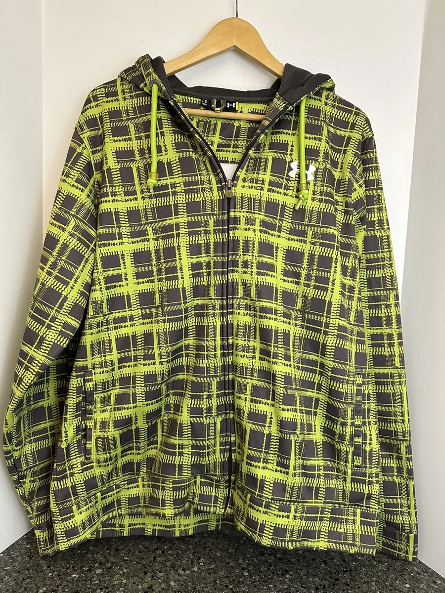 Under Armour lime green plaid grey hoodie size large | eBay