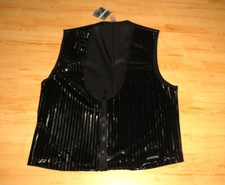 Manstore Glanz Weste Zipped Vest Neu Neu Gr. Medium Schwarz Glänzend Bodywear