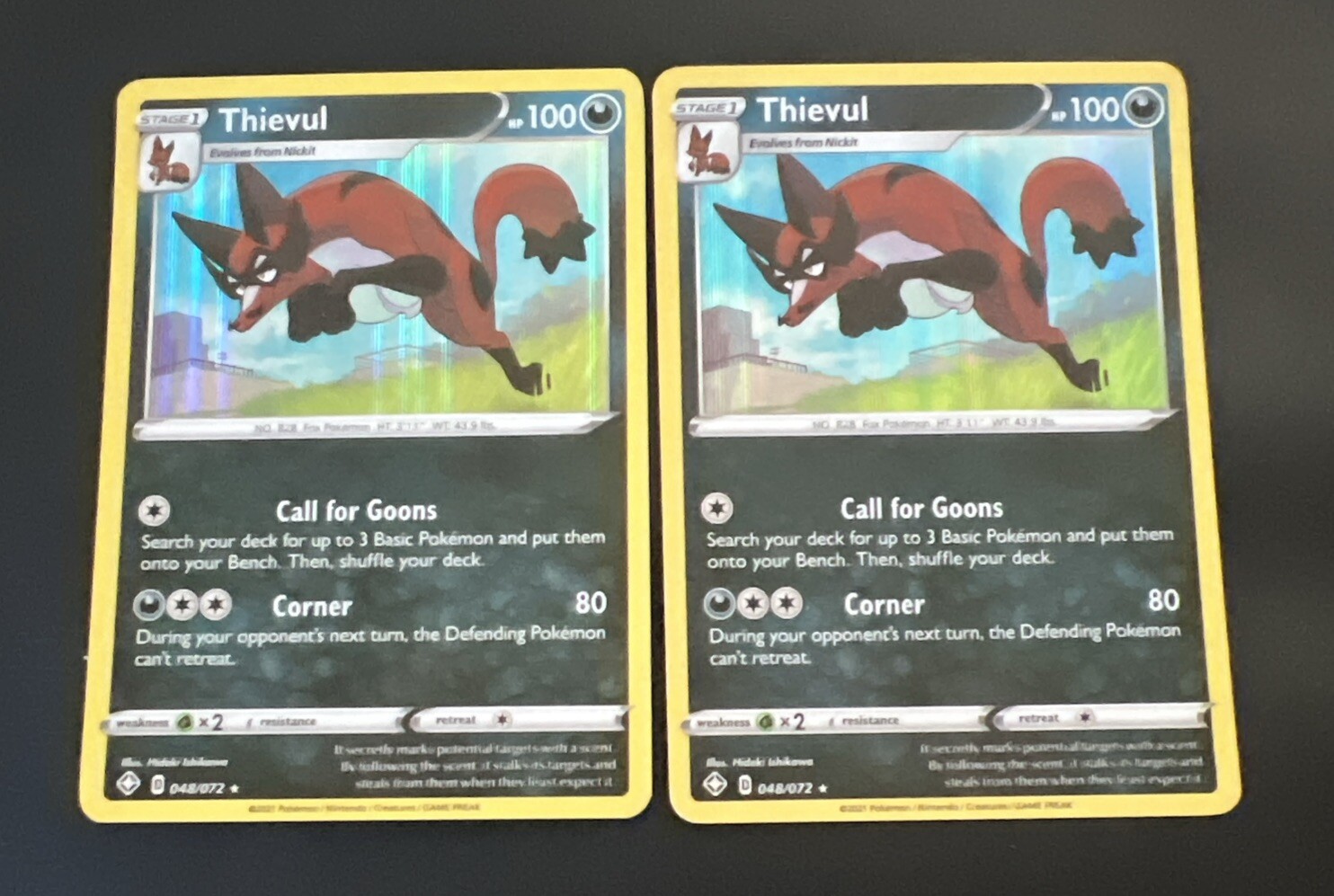 THIEVUL 48/72 HOLO SHINING FATES POKEMON CARD PACK FRESH
