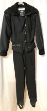Vintage Nils One Piece Ski Jacket Stretch Stirrup Pants Combo Black