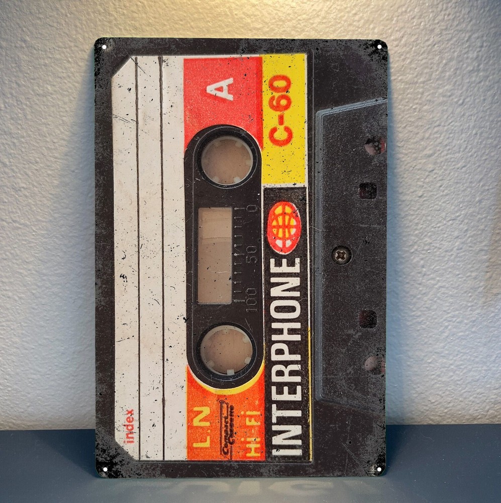 Interphone c-60 Cassette Tape Vintage Stereo  Hi-Fi Metal Poster -20x30cm Sign