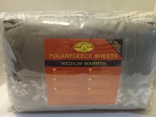 Berkshire Polarfleece Sheets Twin XL With Pillowcases Gray Grey Snowflakes