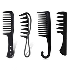4 Pcs Wide Tooth Combs Large Tooth Hair Combs for Curly Wet Wavy Thick Hair W...