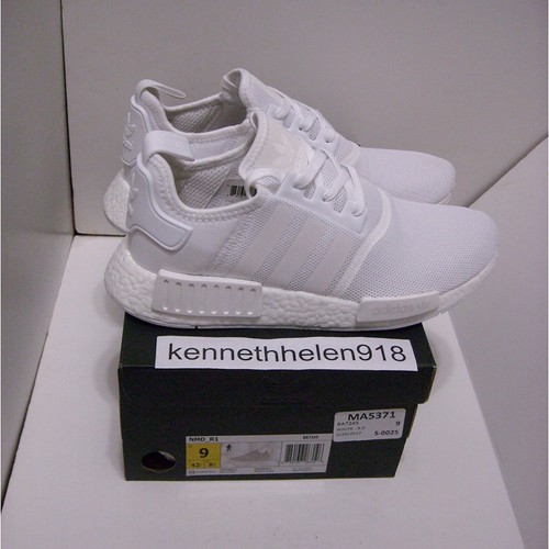 NUEVOS ZAPATOS PARA CORRER ADIDAS NMD R1 TRIPLE BLANCO BA7245 PARA HOMBRE TALLA 9 - Imagen 8 de 12