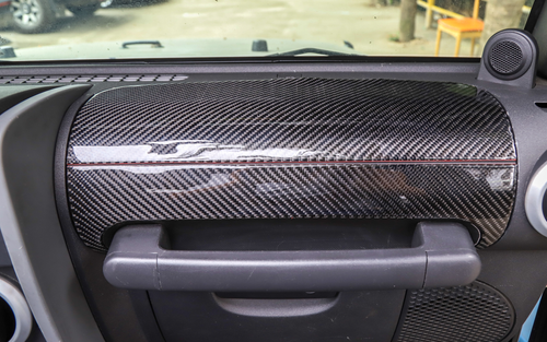 For Jeep Wrangler JK 2007-2010 Real Carbon Fiber Dashboard Co-pilot Armrest Trim - Picture 2 of 9