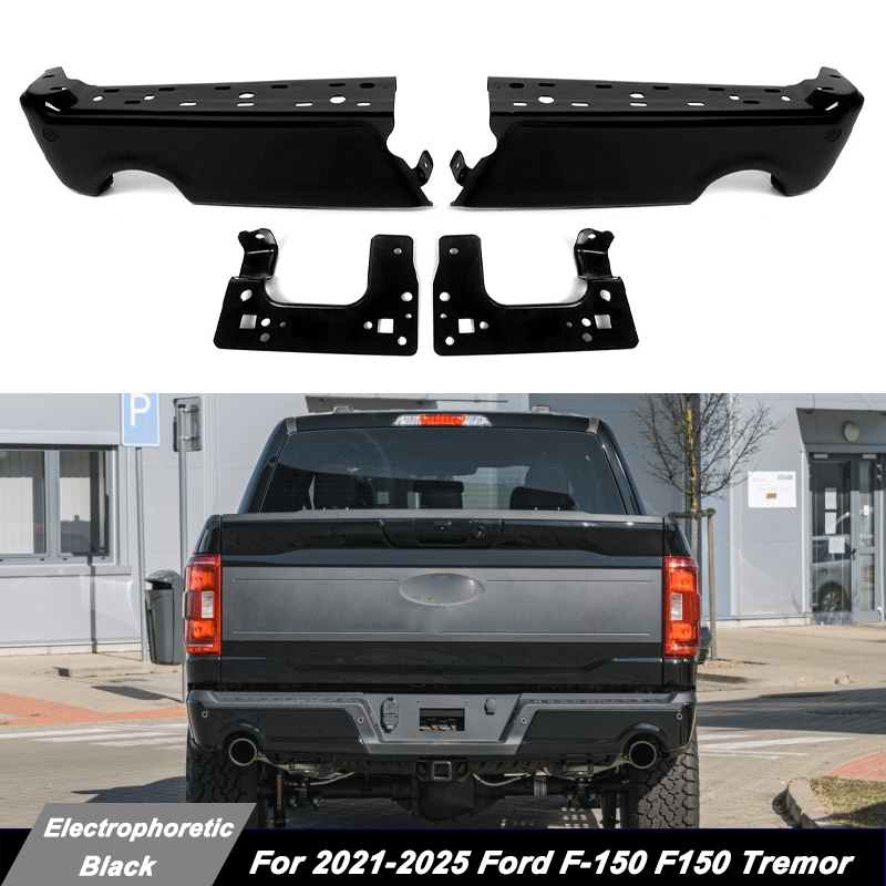 For 2021-2025 Ford F-150 Tremor Black Rear Step Bumper End Cap