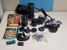 CANON AE-1 Program SLR 35MM,  Lenses, Flash, ETC.  SUPER CLEAN  TESTED 