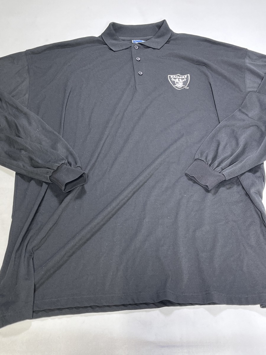 Mens Team NFL Oakland Raiders Black Long Sleeve T Shirt Size 2XLT