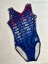 Aly Raisman GK ELITE Gymnastics Leotard USA Patriotic FLAG Olympic LEO Ally AS