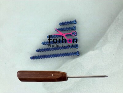 4mm Cancellous Screws Full Thread Titanium Screws 140 pcs Lenghts:22 to 70mm