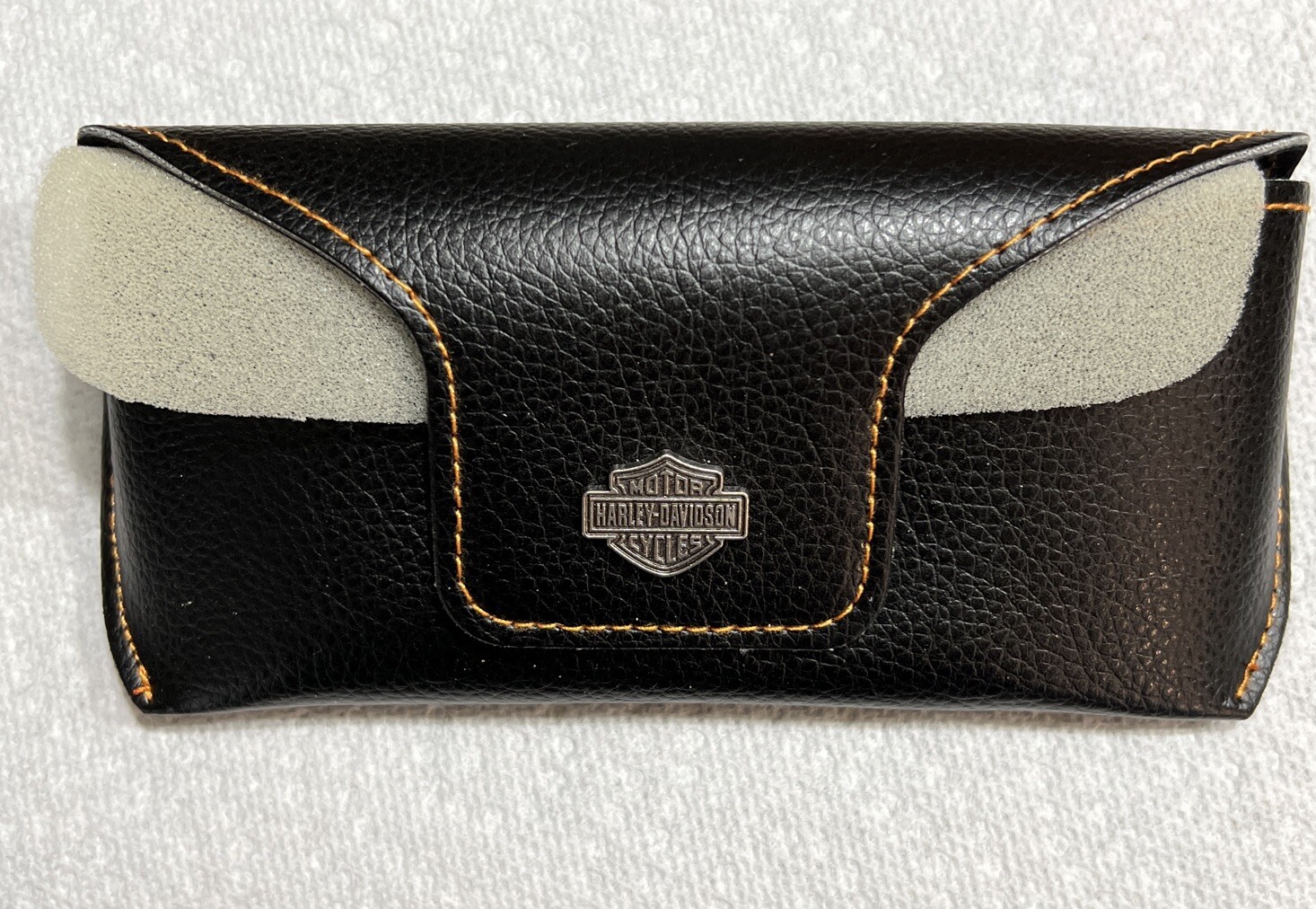 HARLEY-DAVIDSON Brown LEATHER SOFT SNAP SUNGLASSES GLASSES CASE  New.
