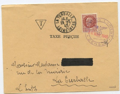 Deutsches Reich Besetzung Frankreich Festung Lorient Brief ...