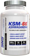 SNS KSM-66 World's Best Ashwagandha Root Extract 695mg 90 Vegetarian Capsules