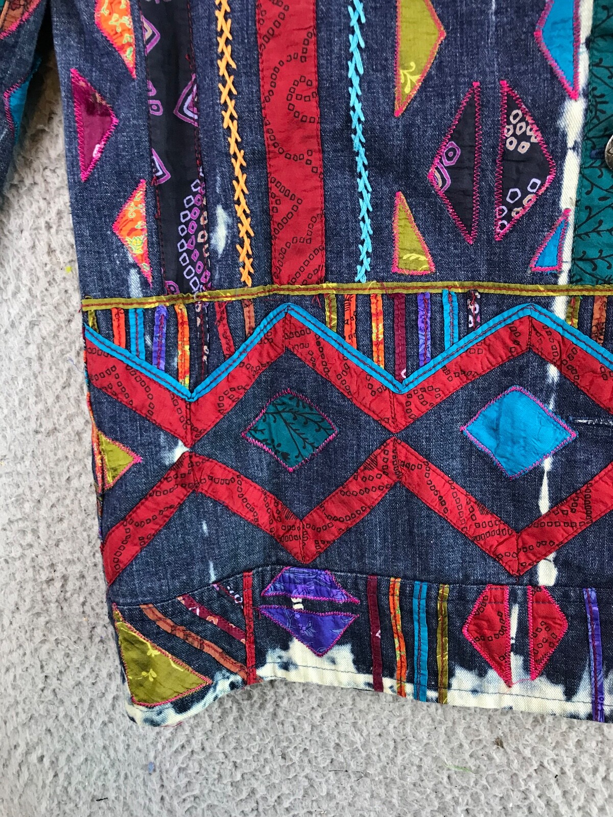 Chicos Designs Jacket Patchwork Denim Women's Siz… - image 11