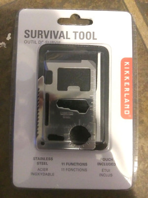 New in Package Kikkerland Survival Tool 11 Functions Stainless Steel with Pouch