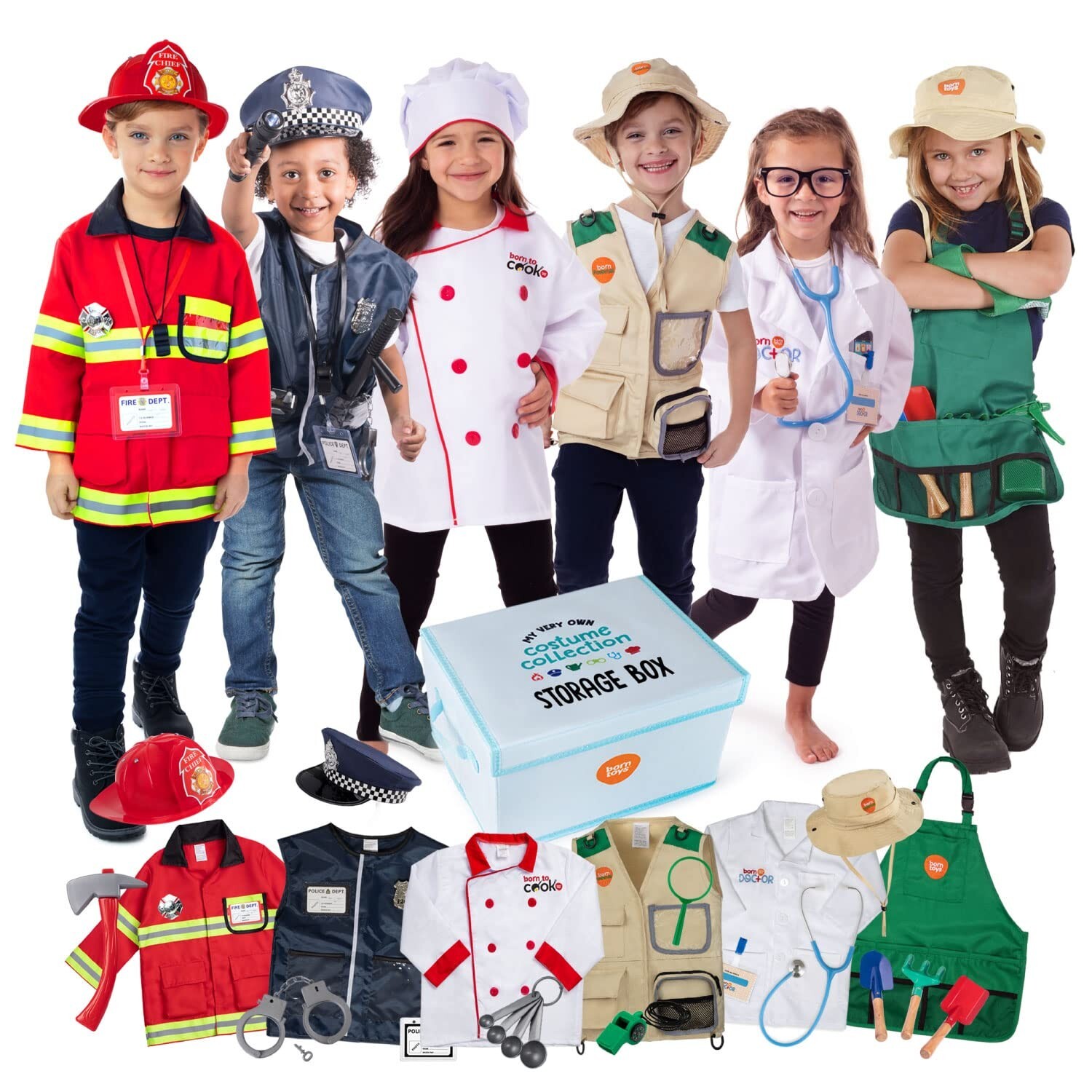 Born Toys Dress Up & Pretend Play Kids Costumes Set Ages 3-7, Washable Kids D...