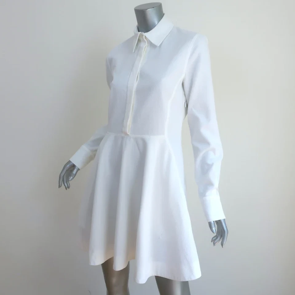Camisa Stella McCartney Leila Blanca Algodón Piqué Talla 40 Manga Larga Mini Foto 4 de 4